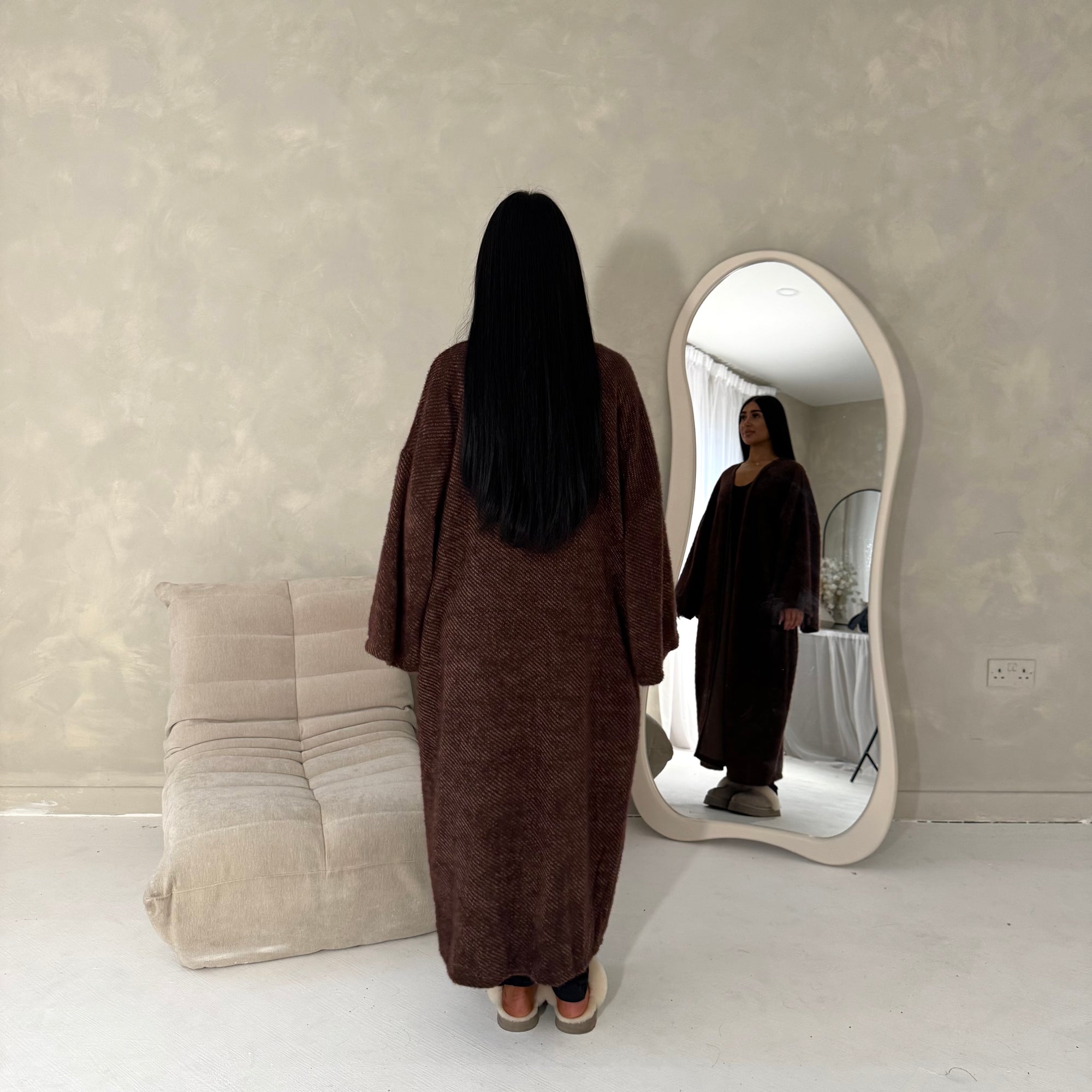 Rui Brown Oversized Premium Soft Batwing Coat