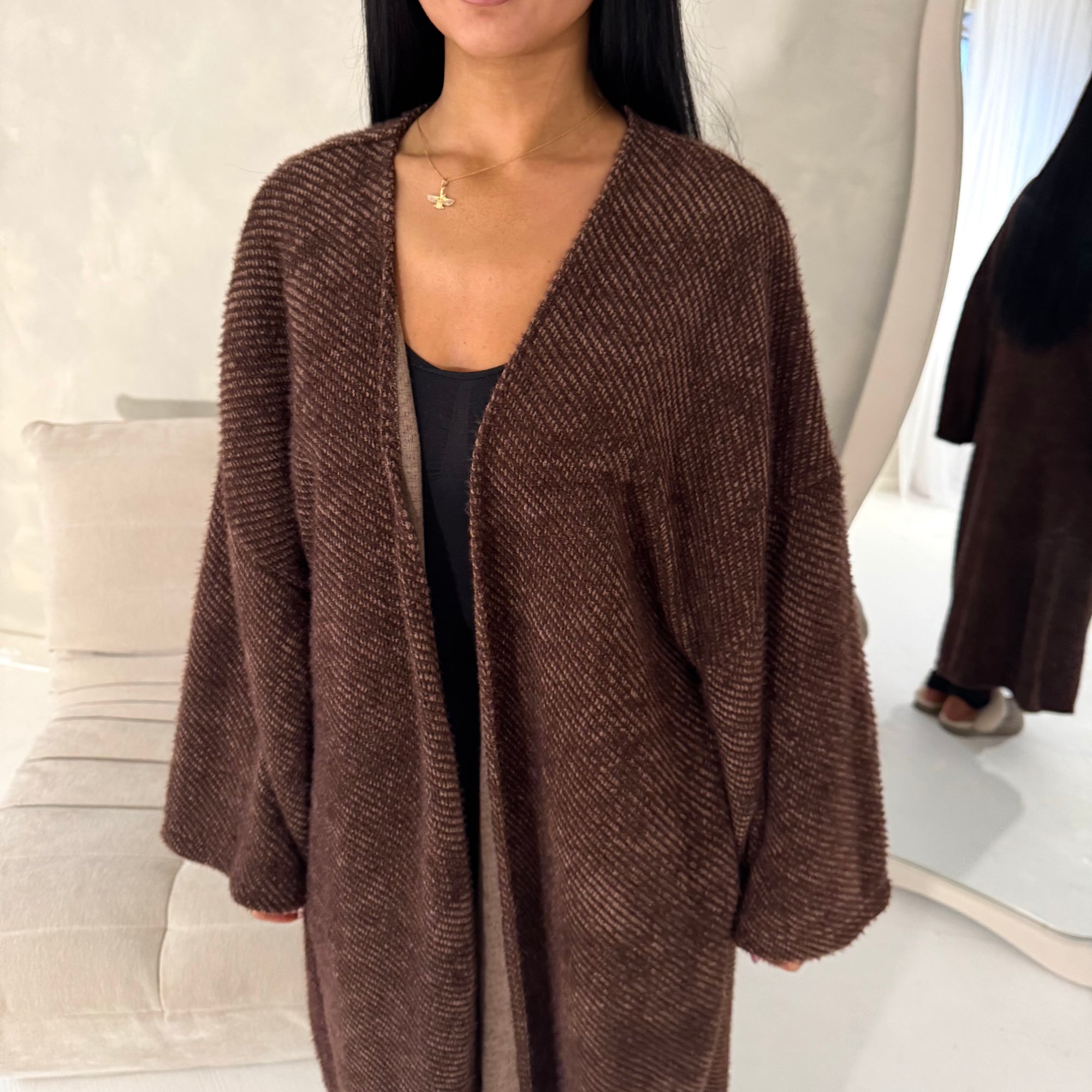 Rui Brown Oversized Premium Soft Batwing Coat