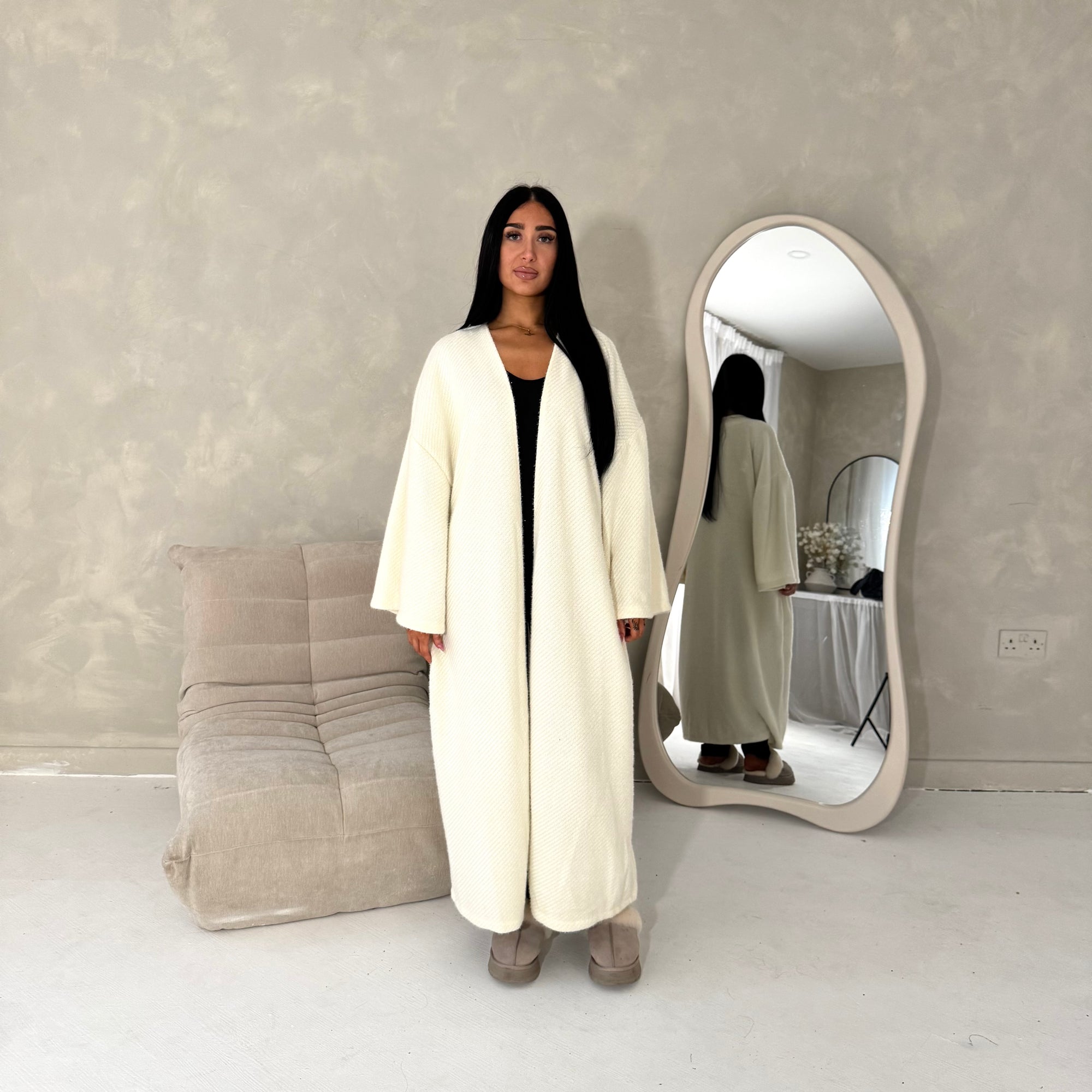 Rui Cream Oversized Premium Soft Batwing Coat