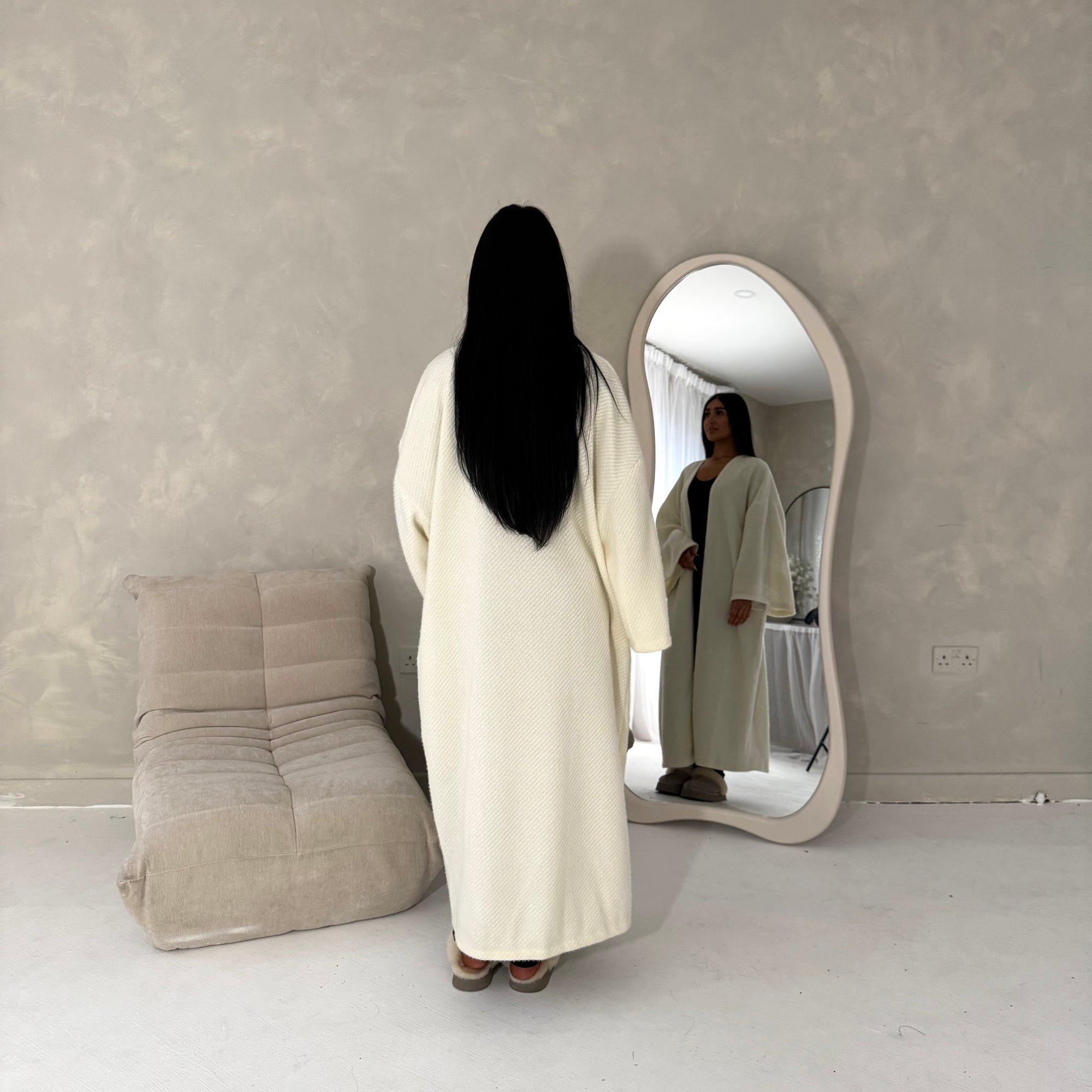 Rui Cream Oversized Premium Soft Batwing Coat