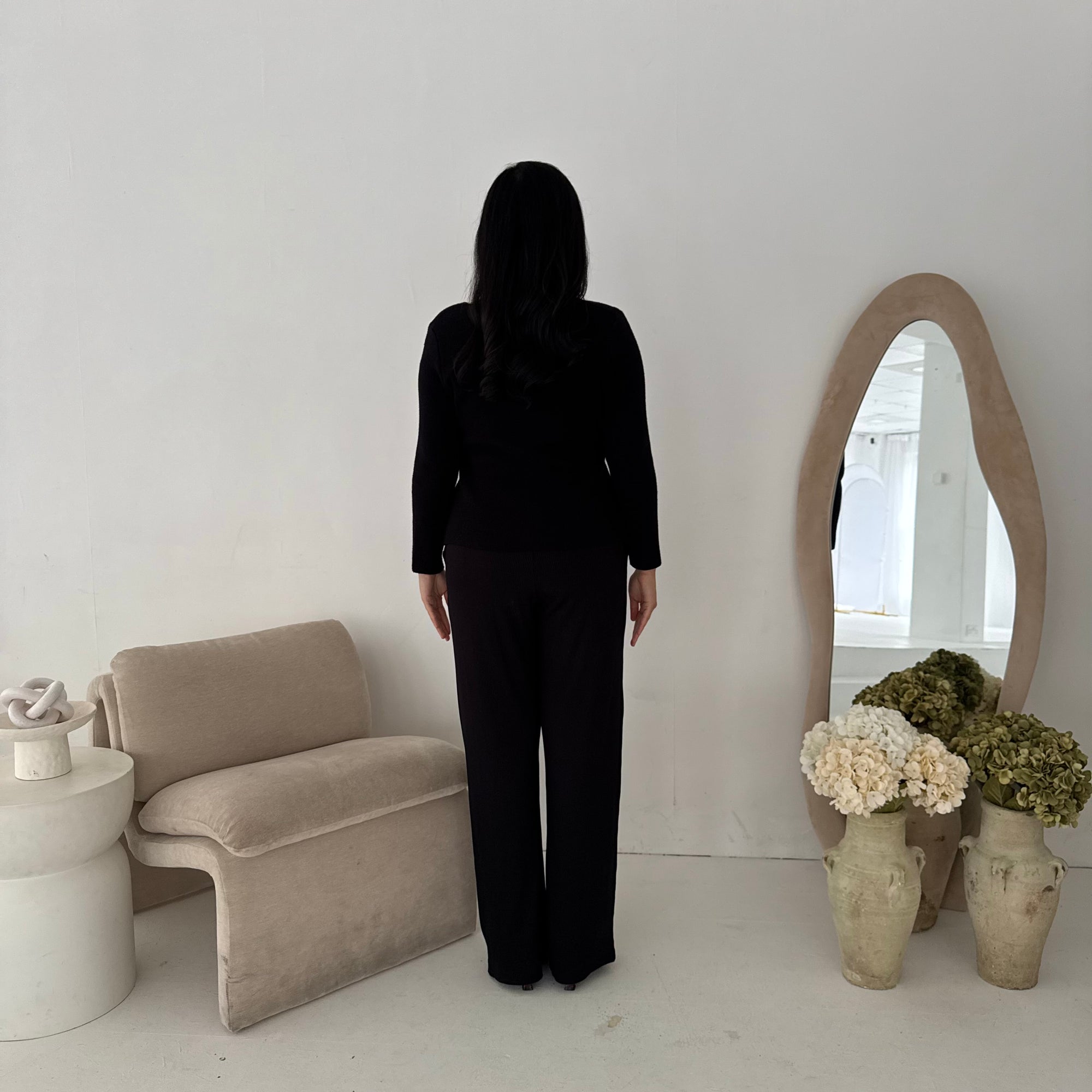 Kisa Black Gold Button Knitted Cardigan