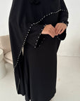 Sherin Black Pearl Detail Modest Dress