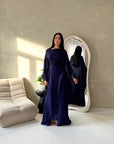 Zayna Navy Shimmer Tie Kaftan Dress