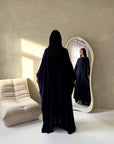 Zayna Navy Shimmer Tie Kaftan Dress