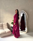 Isani Wine Diamante Swirl Modest Kaftan Dress