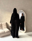 Isani Black Diamante Swirl Modest Kaftan Dress