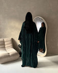 Isani Emerald Green Diamante Swirl Modest Kaftan Dress
