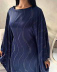 Isani Navy Diamante Swirl Modest Kaftan Dress