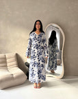 Kara Royal Blue Floral Premium Lined Chiffon Summer Dress