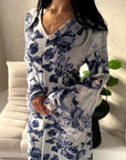 Kara Royal Blue Floral Premium Lined Chiffon Summer Dress