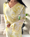 Kara Yellow Floral Premium Lined Chiffon Summer Dress