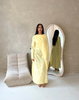 Yasna Yellow Floral Side Drape Tie Back Dress