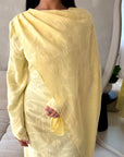 Yasna Yellow Floral Side Drape Tie Back Dress
