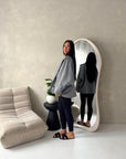 Melia Dark Grey Collar Batwing Pocket Jacket