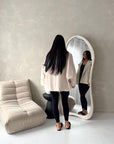 Melia Beige Collar Batwing Pocket Jacket