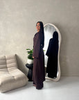 Essa Brown Mandarin Collar Long Dress Trouser Co Ord Set