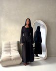 Nasra Black Button Detail Top & Skirt Co Ord Set