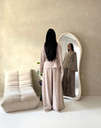 Nasra Mocha Plain Tie Back Top Trouser Co Ord Set