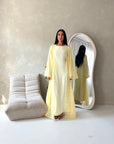 Fria Yellow Lace Abaya Modest 2pcs Set