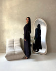 Abi Black Linen Lace Detail Summer Dress