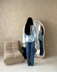 Numa Blue Summer Embroidery Asymmetrical Top