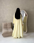 Maliha Yellow Plain Drape Cape Top Trouser Co Ord Set