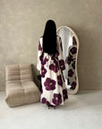 Kyta Plum Mesh Floral Print Tie Back Summer Dress