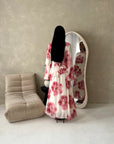 Kyta Pink Mesh Floral Print Tie Back Summer Dress