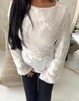 Ayra White Floral Embroidery Asymmetrical Top