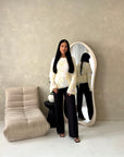 Ayra White With Yellow Floral Embroidery Asymmetrical Top