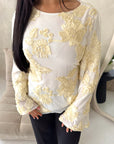 Ayra White With Yellow Floral Embroidery Asymmetrical Top