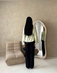 Numa Mint Summer Embroidery Asymmetrical Top
