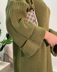 Aya Sage Knitted Roll Neck Jumper Dress