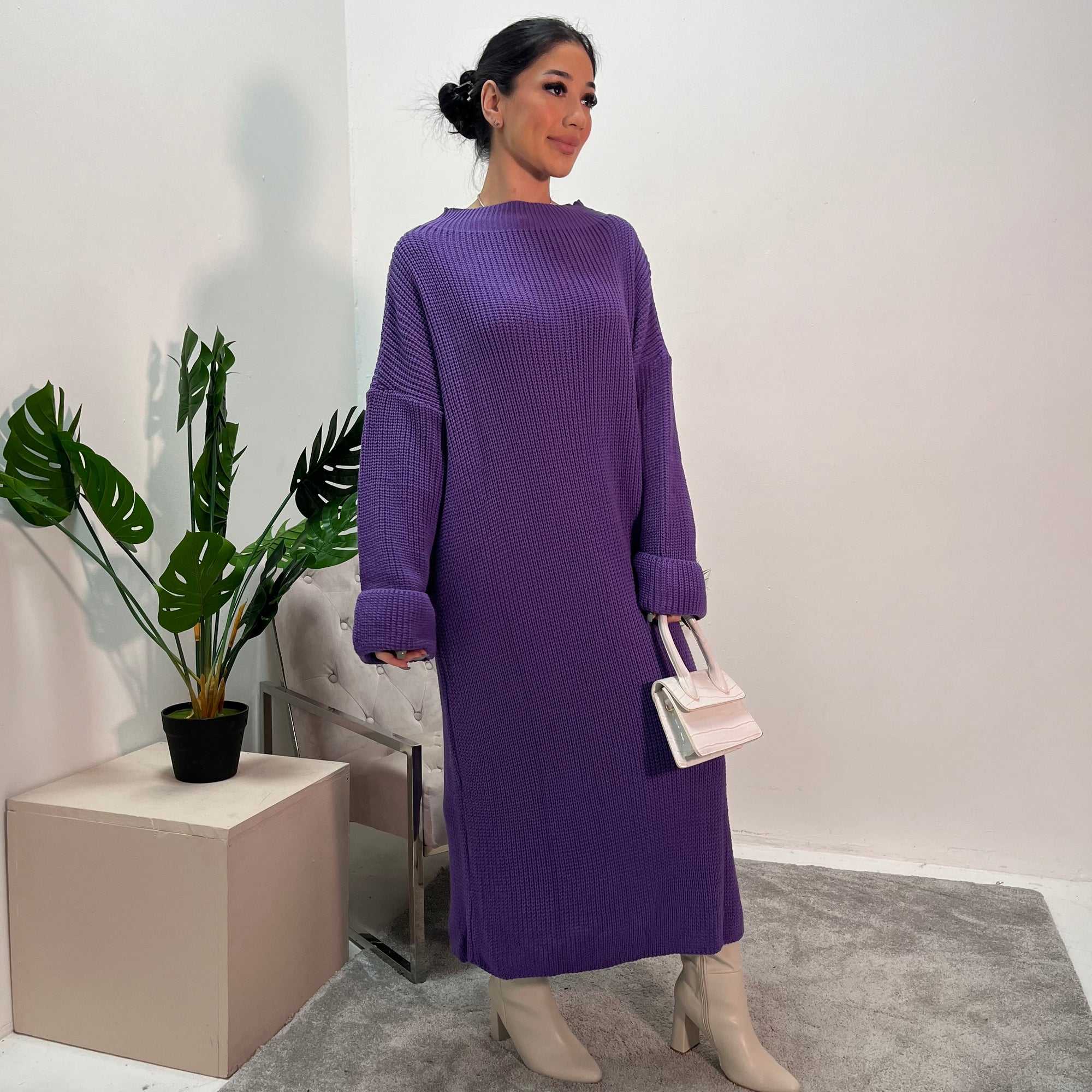 purple jumper dresses Buy Roman Purple Petite Cable Knit Jumper Dress from Next USA