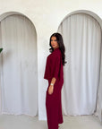 Abi Wine Shirt & Trouser Linen Summer Set