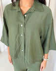 Abi Khaki Shirt & Trouser Linen Summer Set