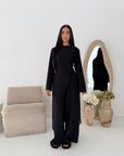 Ida Black Button Detail Trouser Co Ord Set
