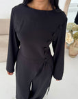 Ida Black Button Detail Trouser Co Ord Set