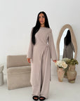 Ida Beige Button Detail Trouser Co Ord Set