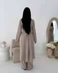 Ida Beige Button Detail Trouser Co Ord Set