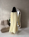 Amara Yellow Lace Detail Two Peice Co Ord Abaya Set