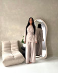 Hadia Mocha Front Gather Top & Trouser Co Ord Set