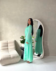 Leila Mint Frill Detail Tie Back Mesh Dress