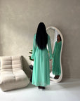 Leila Mint Frill Detail Tie Back Mesh Dress