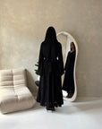Sahra Black Floral Lined Modest Summer Dress