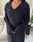 Sahra Black Floral Lined Modest Summer Dress