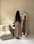 Sahra Mocha Floral Lined Modest Summer Dress