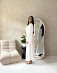 Sahra White Floral Lined Modest Summer Dress