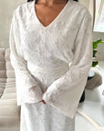 Sahra White Floral Lined Modest Summer Dress