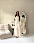 Sahra Cream Floral Lined Modest Summer Dress
